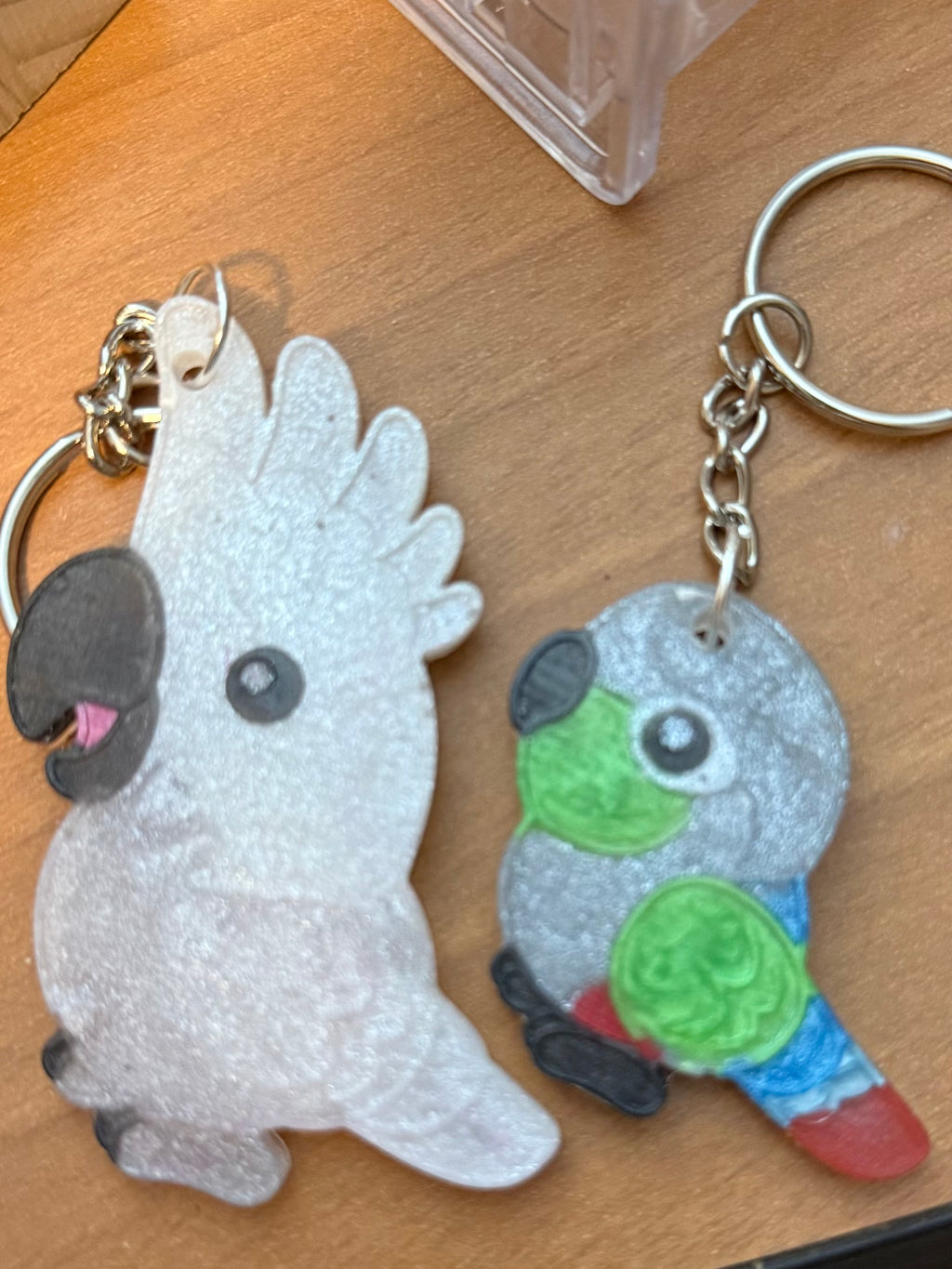 Handmade Resin Parrot Keychain