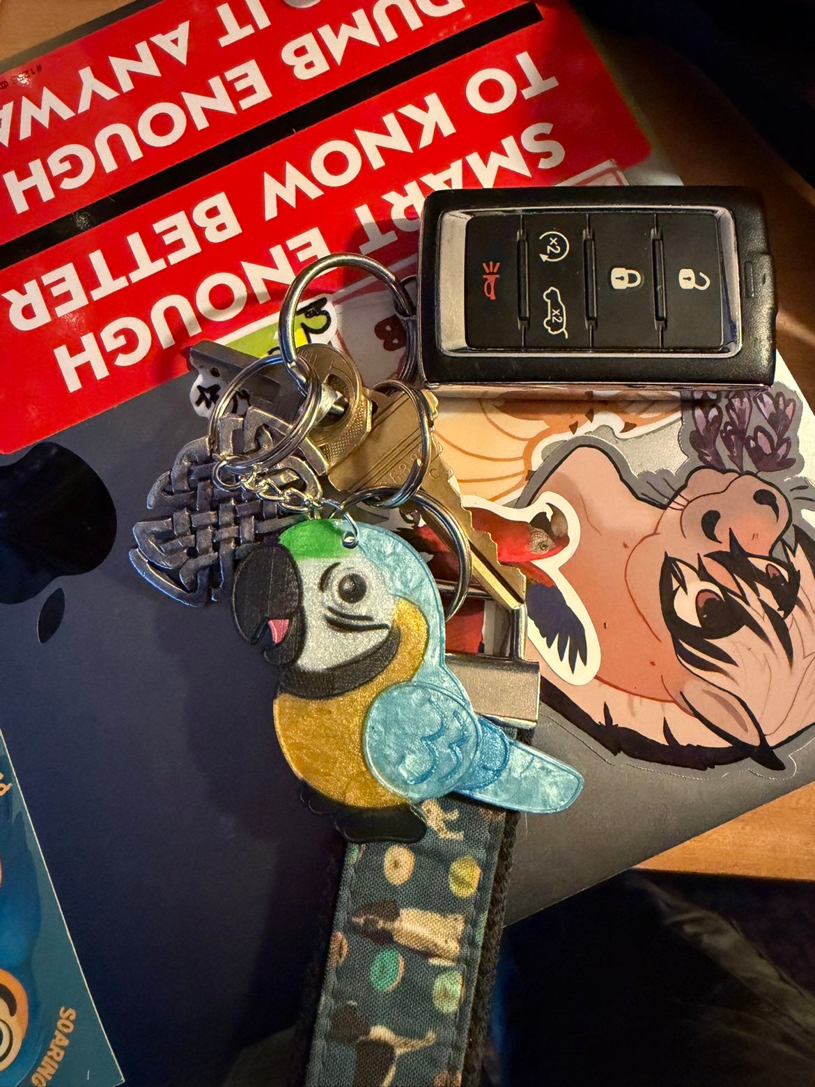 Handmade Resin Parrot Keychain