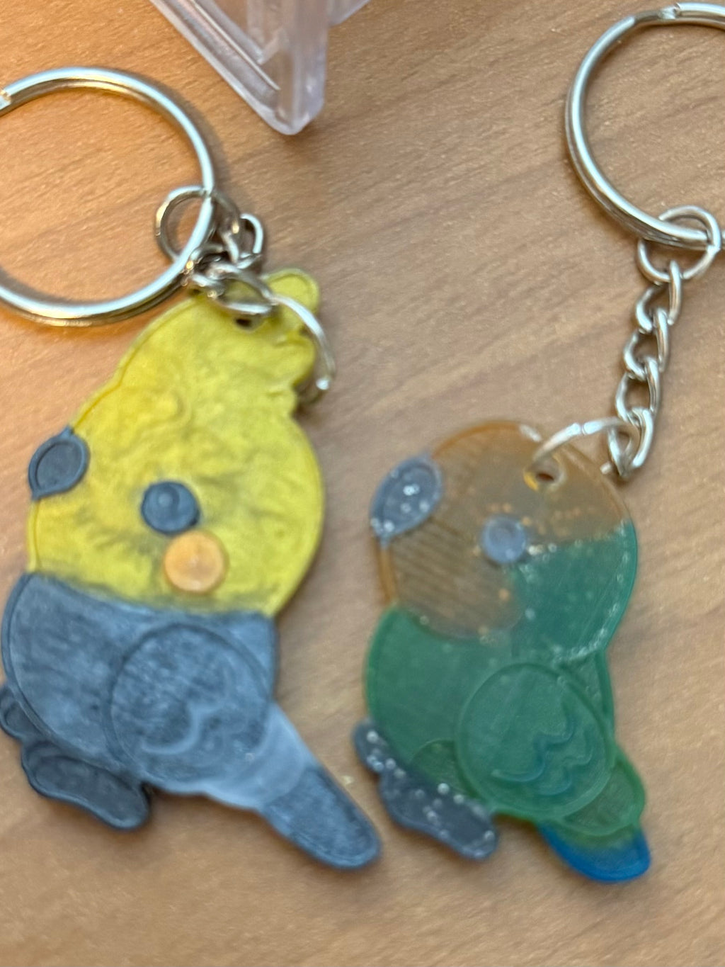 Handmade Resin Parrot Keychain